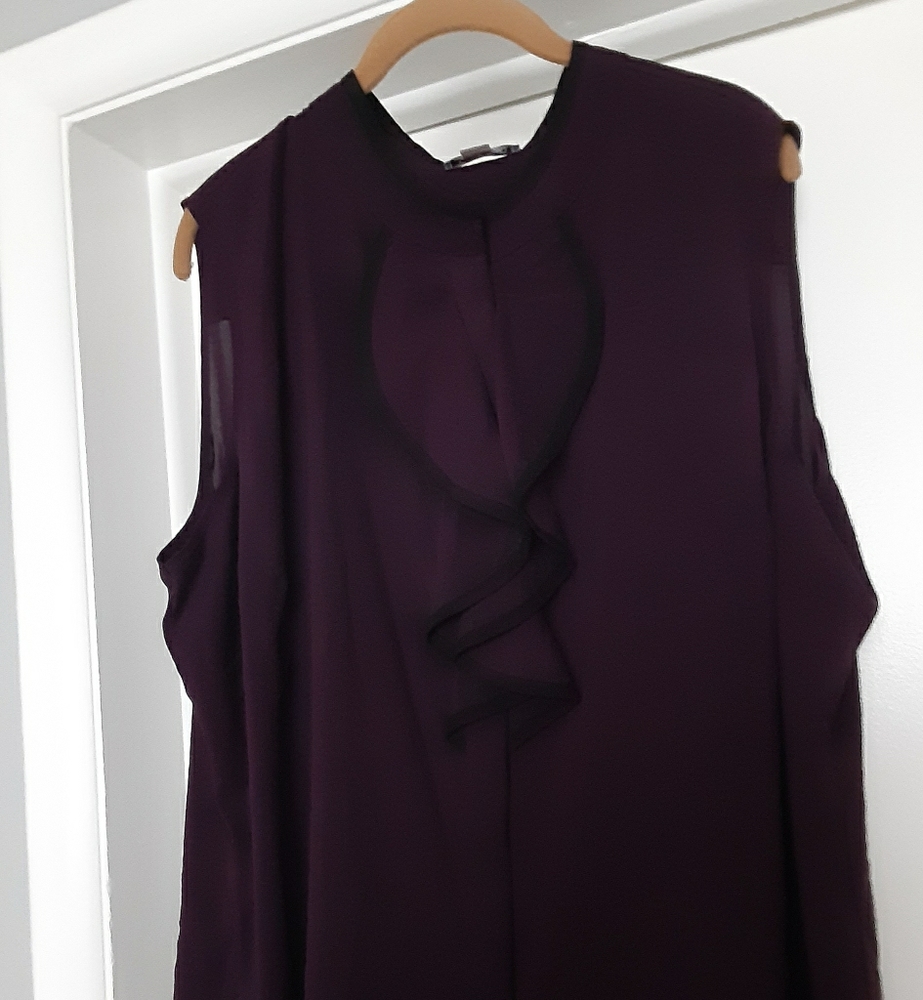 Calvin Klein ruffle neck top